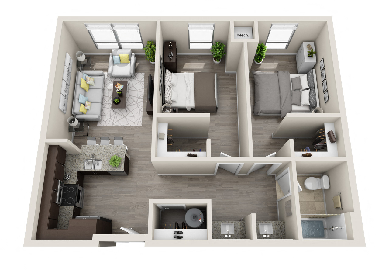 CircleNorth 2 Bedroom Floor Plan